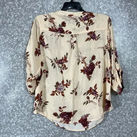 Torrid Pale Yellow Earthtones Floral Harper Blouse - 1 (1X) - Women's Plus Size - Picture 7 of 8